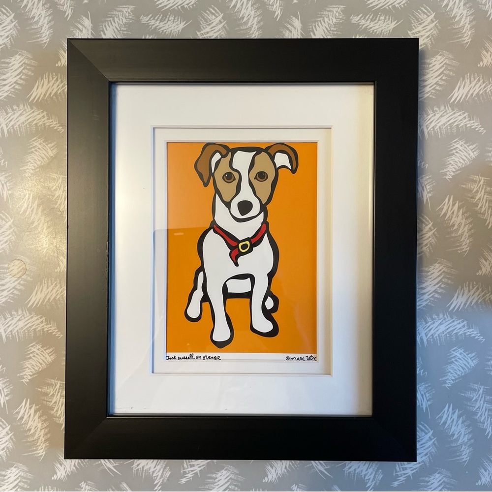Jack Russell On Orange By Marc Tetro